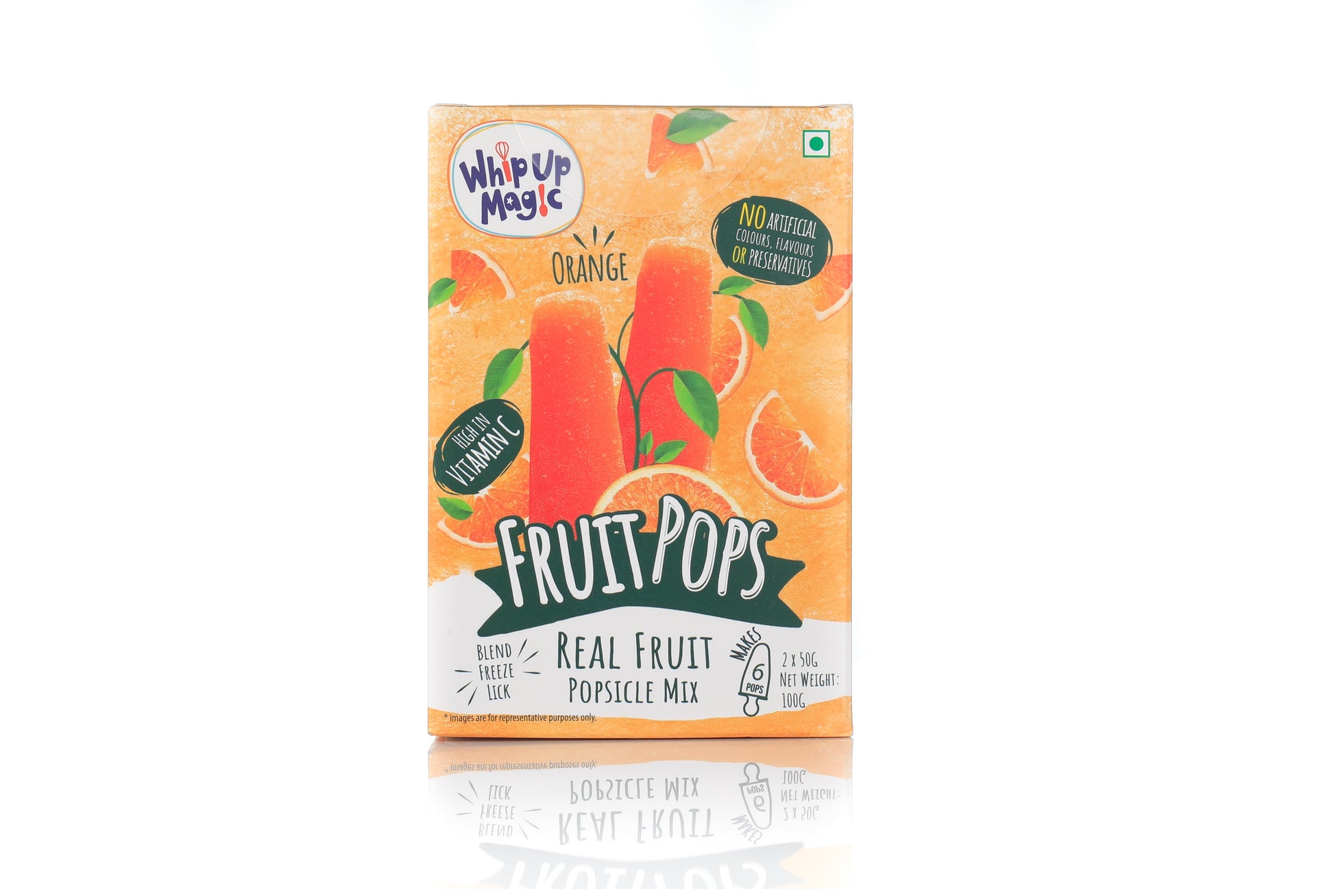 Fruit Pops Minis - Orange - Makes 6 Pops whipupmagic