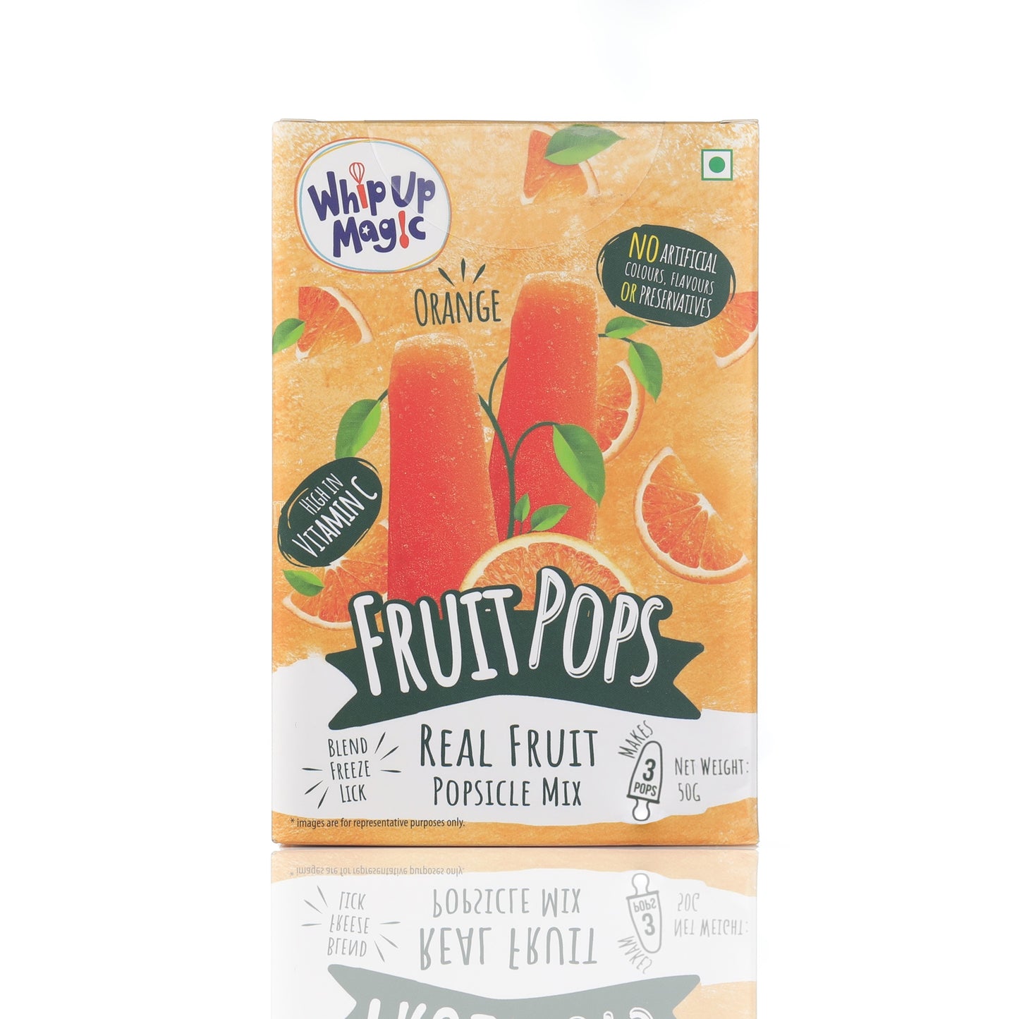 Fruit Pops Minis - Orange - Makes 6 Pops whipupmagic